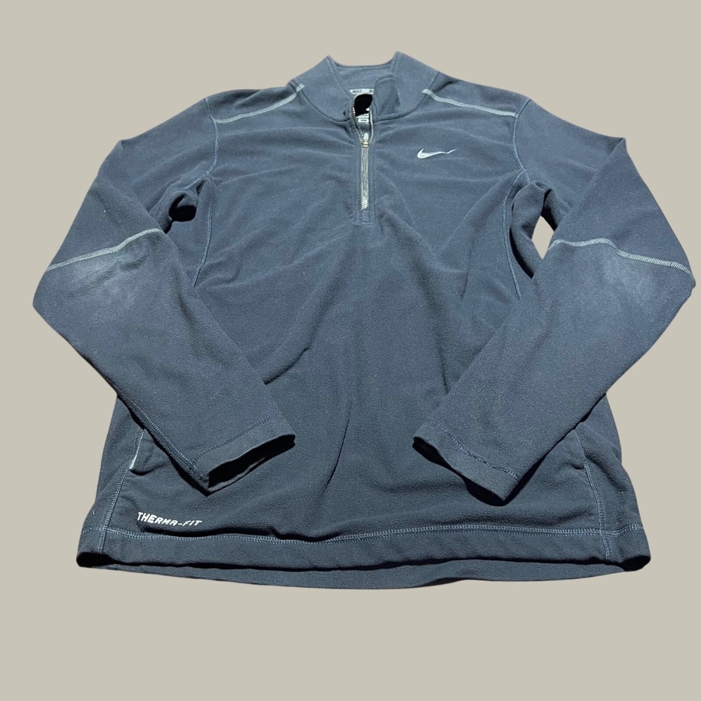 Nike Therma-FIT Mens Green Quarter Zip Fleece Pullover Mock Neck RN56323 Size M